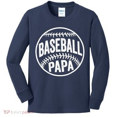 Baseball Papa Kids Long Sleeve Shirt