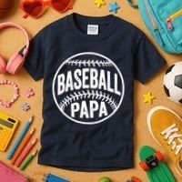 Baseball Papa Kids T-Shirt thumb 3