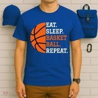 Basketball Player Boy Eat Sleep Basketball Repeat T-Shirt thumb 6