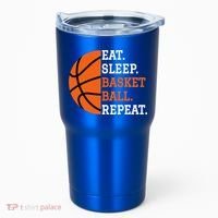 Basketball Player Boy Eat Sleep Basketball Repeat Tumbler thumb 0