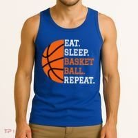 Basketball Player Boy Eat Sleep Basketball Repeat Tank Top thumb 3