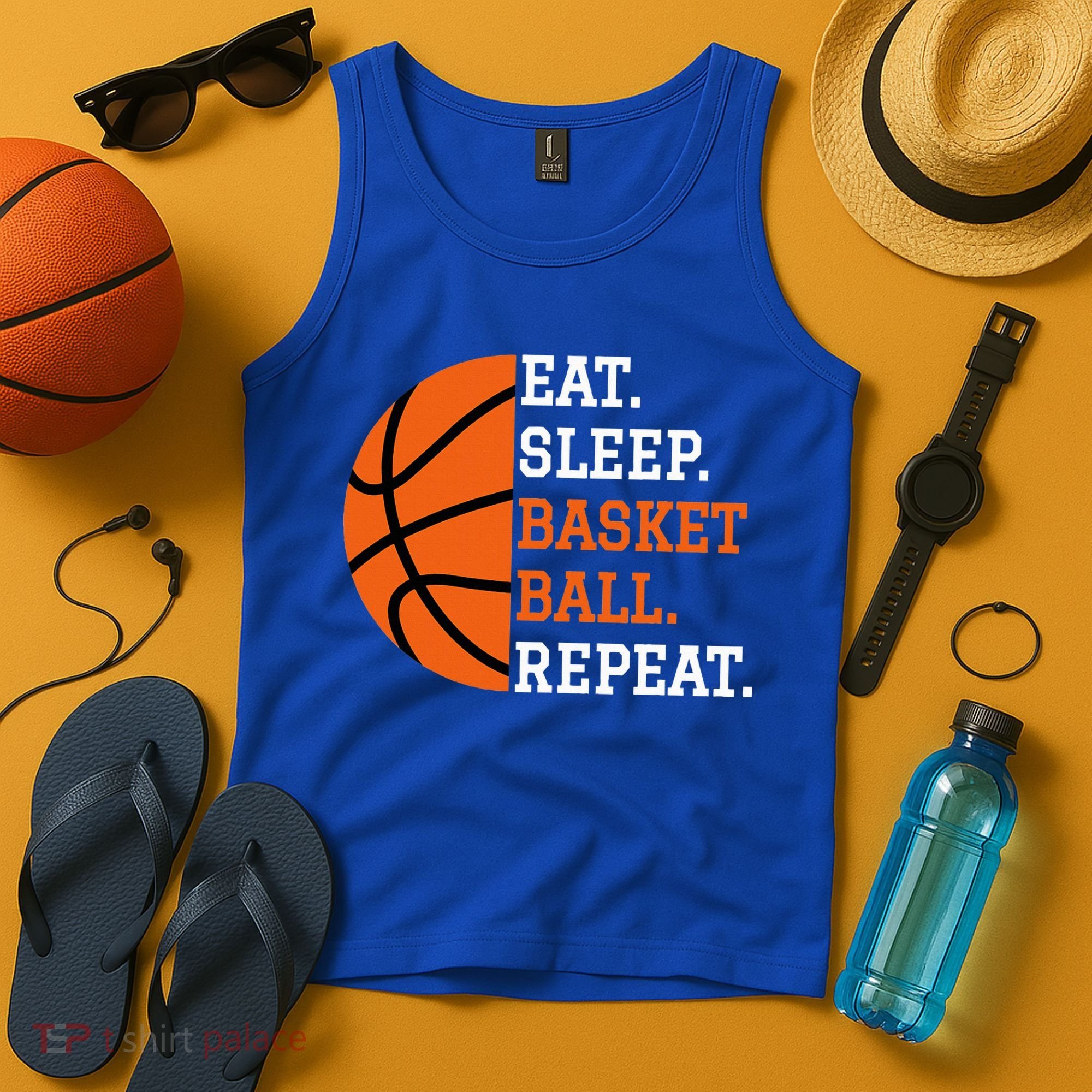 Basketball Player Boy Eat Sleep Basketball Repeat Tank Top