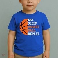 Basketball Player Boy Eat Sleep Basketball Repeat Toddler T-Shirt thumb 2