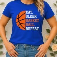 Basketball Player Boy Eat Sleep Basketball Repeat Women's T-Shirt thumb 2