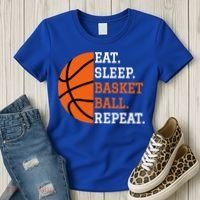 Basketball Player Boy Eat Sleep Basketball Repeat Women's T-Shirt thumb 3