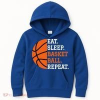 Basketball Player Boy Eat Sleep Basketball Repeat Kids Hoodie thumb 0