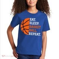 Basketball Player Boy Eat Sleep Basketball Repeat Kids T-Shirt thumb 2