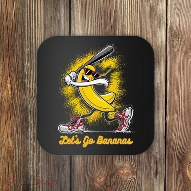 Banana Playing Baseball Fruit Love Coaster