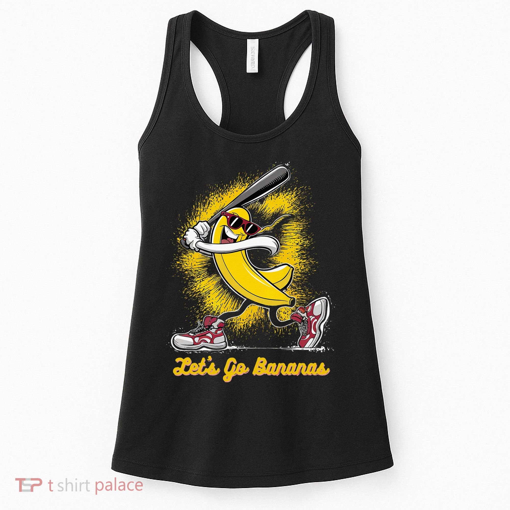 Banana Playing Baseball Fruit Love Women's Tank Top