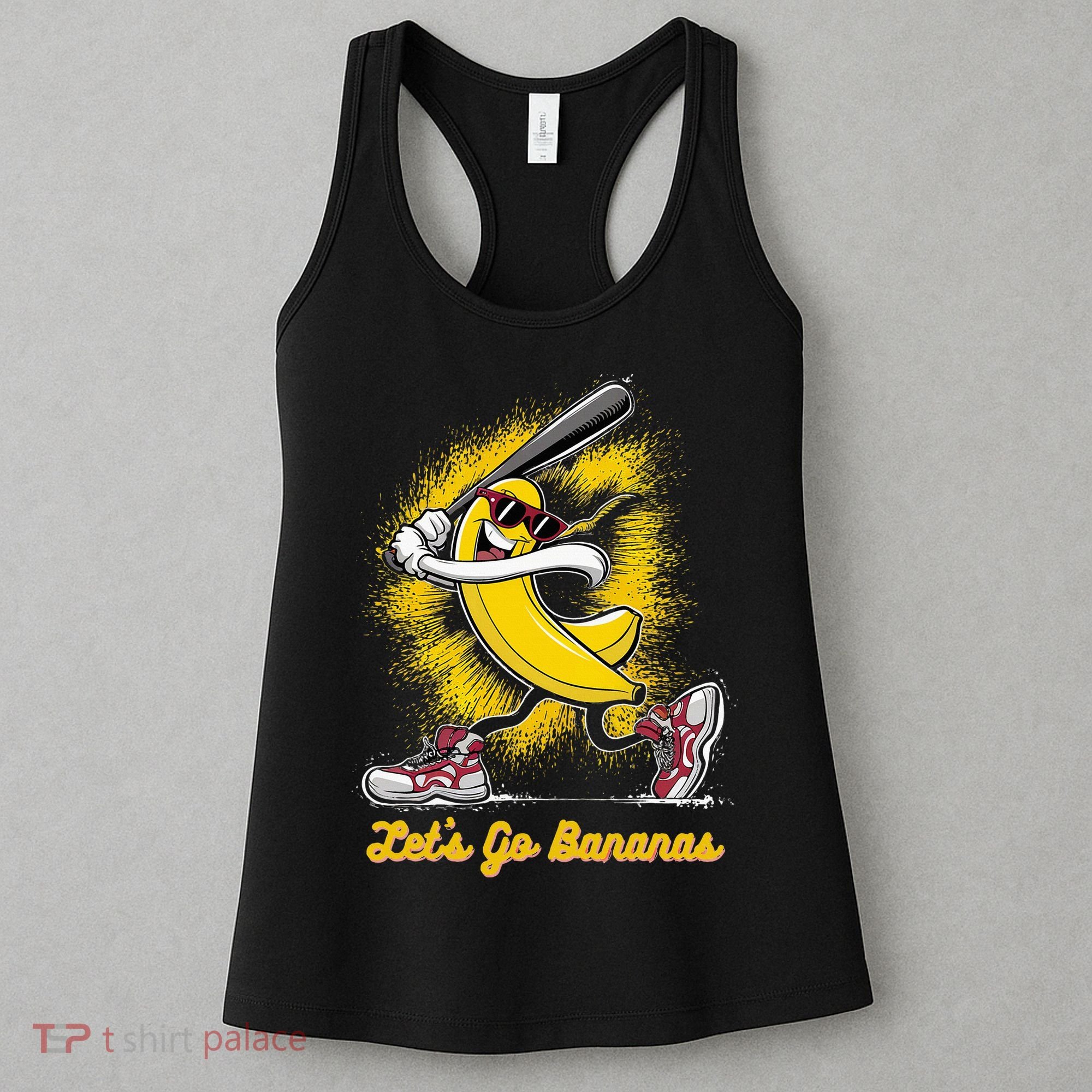 Banana Playing Baseball Fruit Love Women's Tank Top
