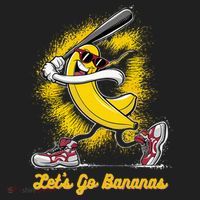 Banana Playing Baseball Fruit Love Hat thumb 2