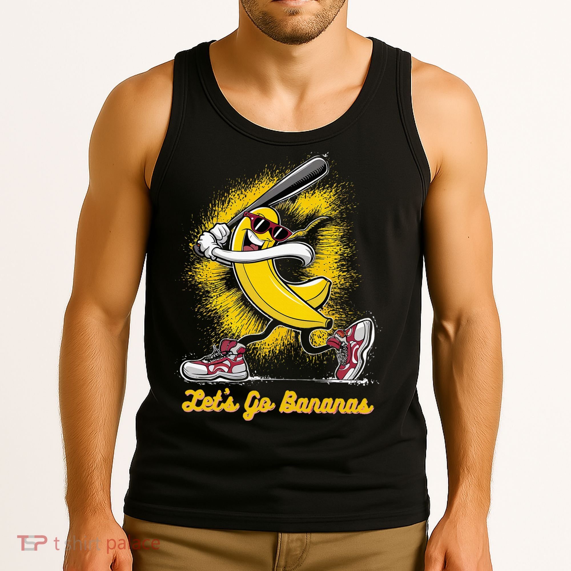 Banana Playing Baseball Fruit Love Tank Top