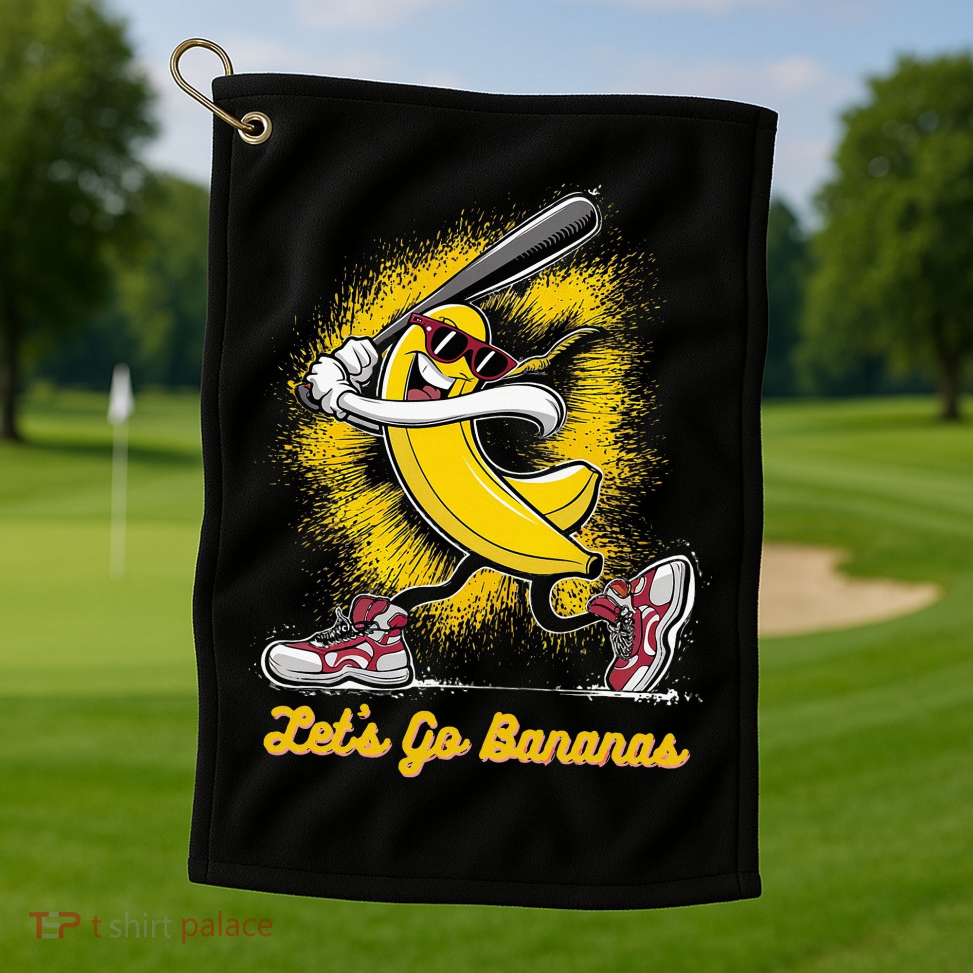 Banana Playing Baseball Fruit Love Golf Towel
