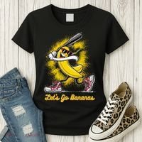 Banana Playing Baseball Fruit Love Women's T-Shirt thumb 3