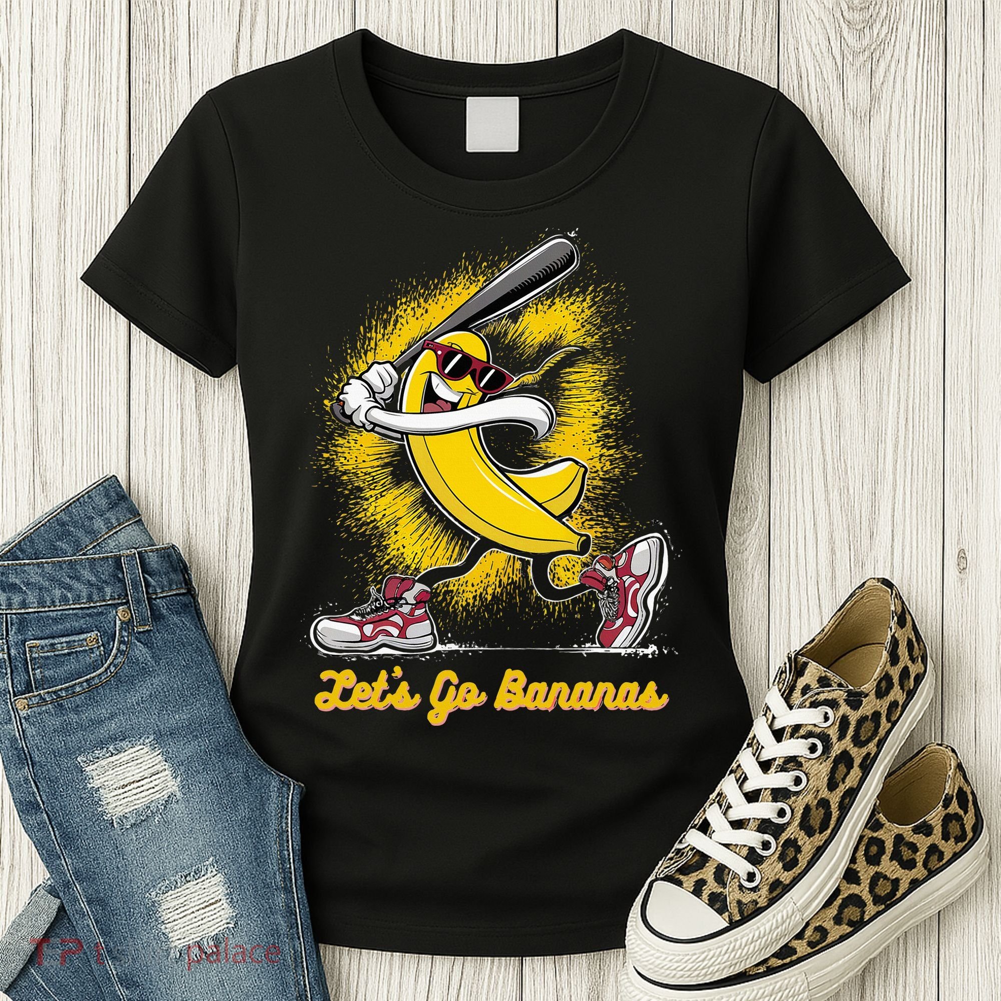 Banana Playing Baseball Fruit Love Women's T-Shirt