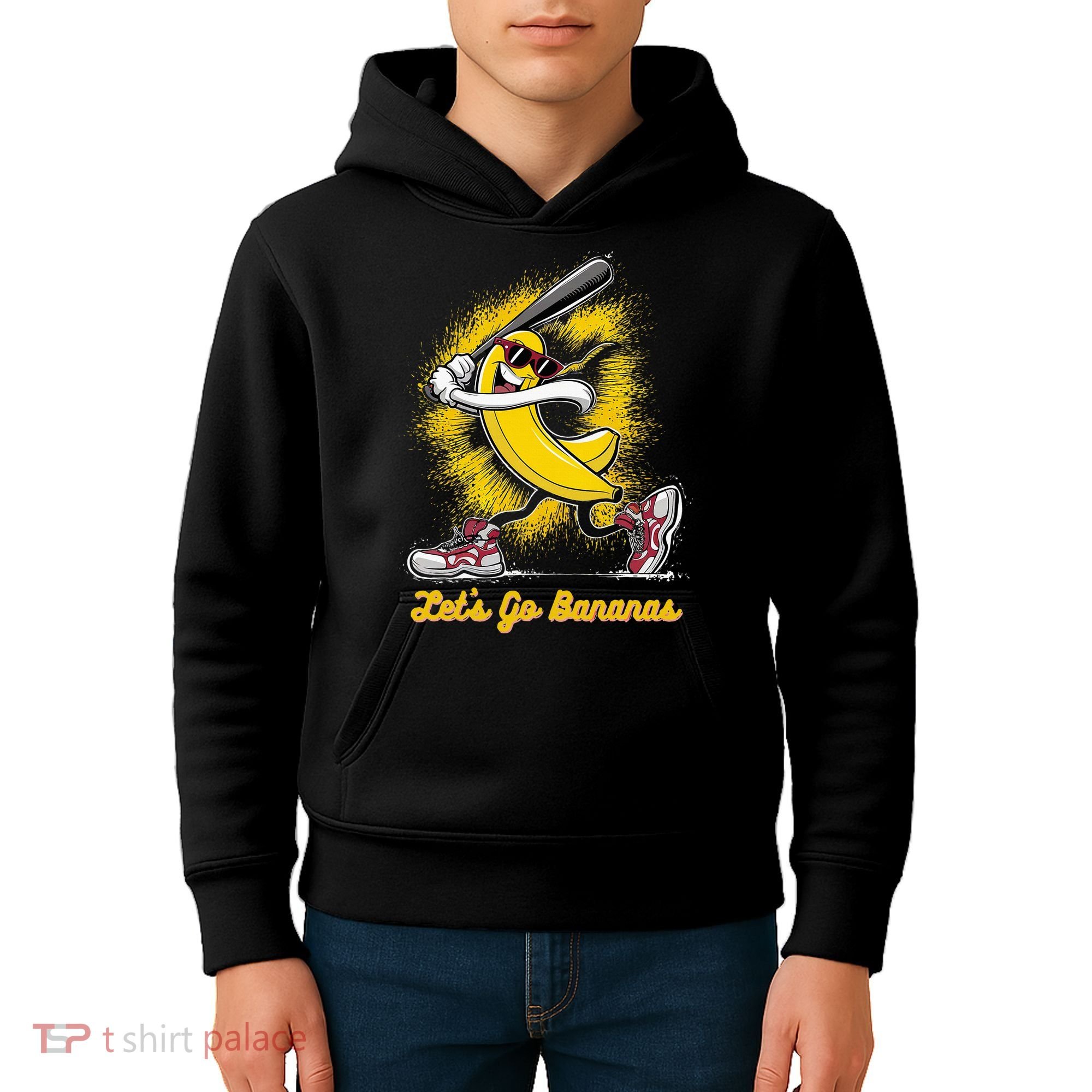 Banana Playing Baseball Fruit Love Kids Hoodie