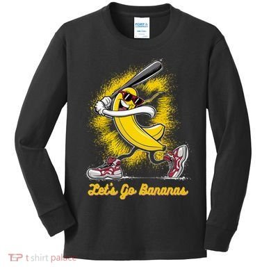 Banana Playing Baseball Fruit Love Kids Long Sleeve Shirt
