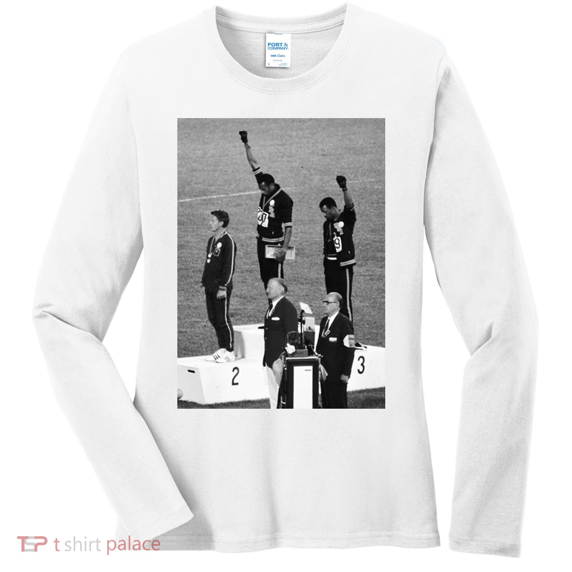 Black Power Black Fist 1968 Olympics Women's Long Sleeve Shirt