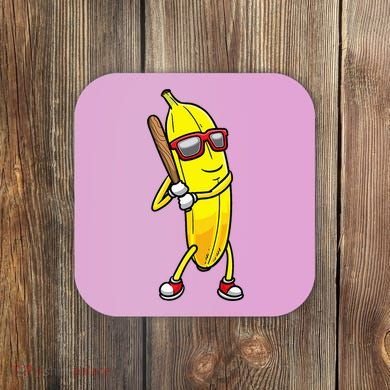 Banana Playing Baseball Fruit Lover Coaster