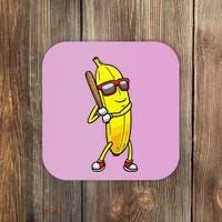 Banana Playing Baseball Fruit Lover Coaster thumb 0