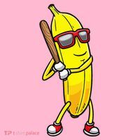 Banana Playing Baseball Fruit Lover Coaster thumb 2