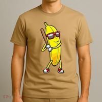 Banana Playing Baseball Fruit Lover T-Shirt thumb 3