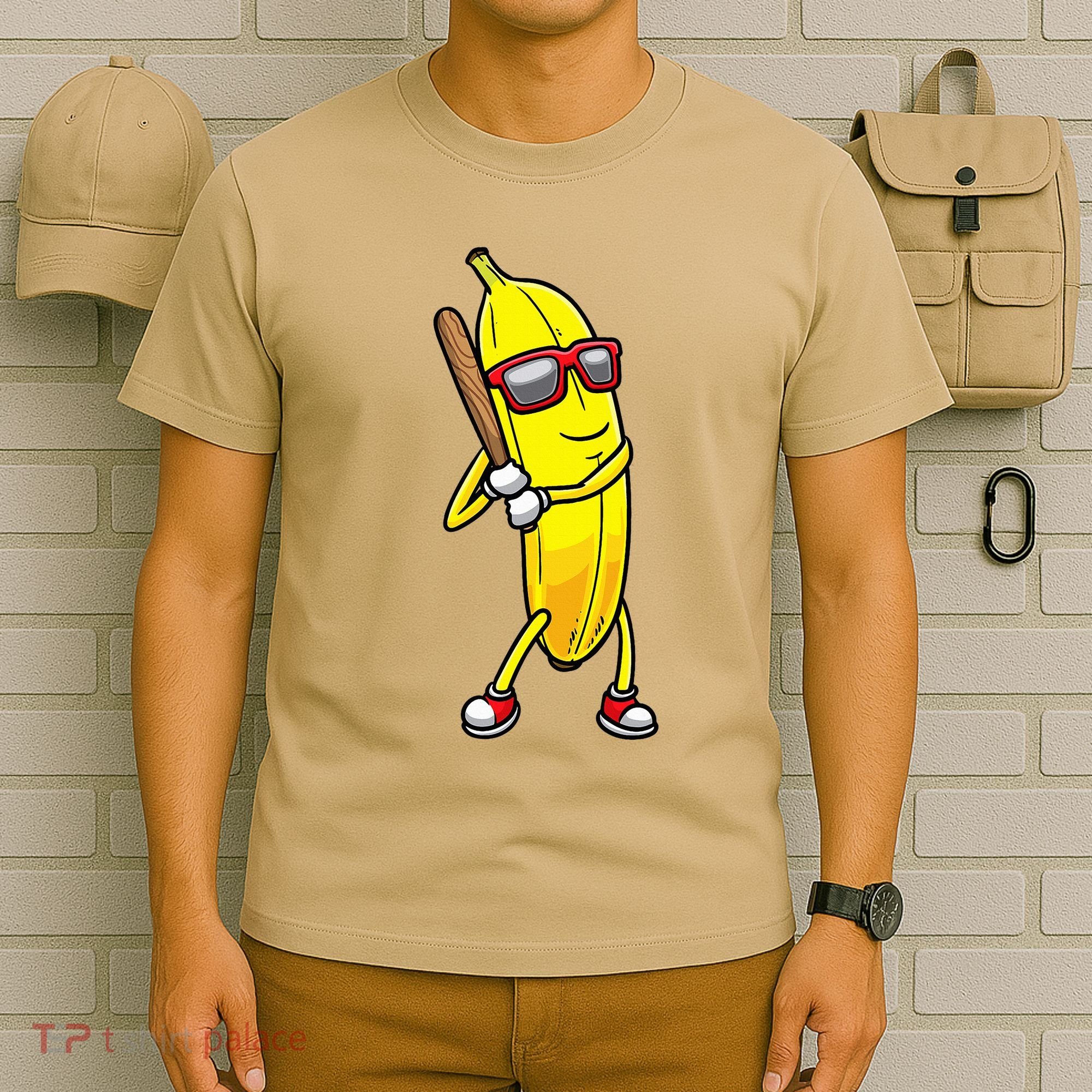 Banana Playing Baseball Fruit Lover T-Shirt
