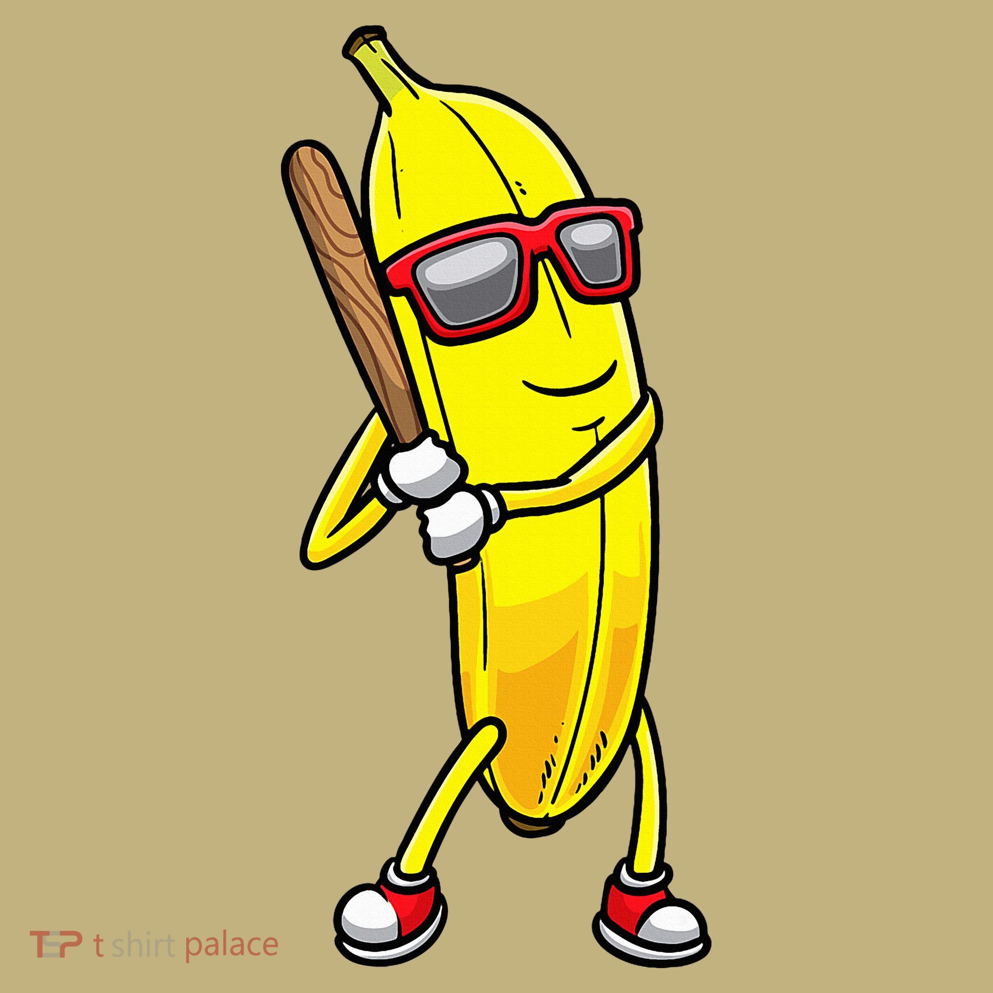 Banana Playing Baseball Fruit Lover T-Shirt