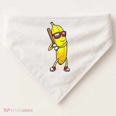Banana Playing Baseball Fruit Lover USA-Made Doggie Bandana