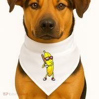 Banana Playing Baseball Fruit Lover USA-Made Doggie Bandana thumb 1