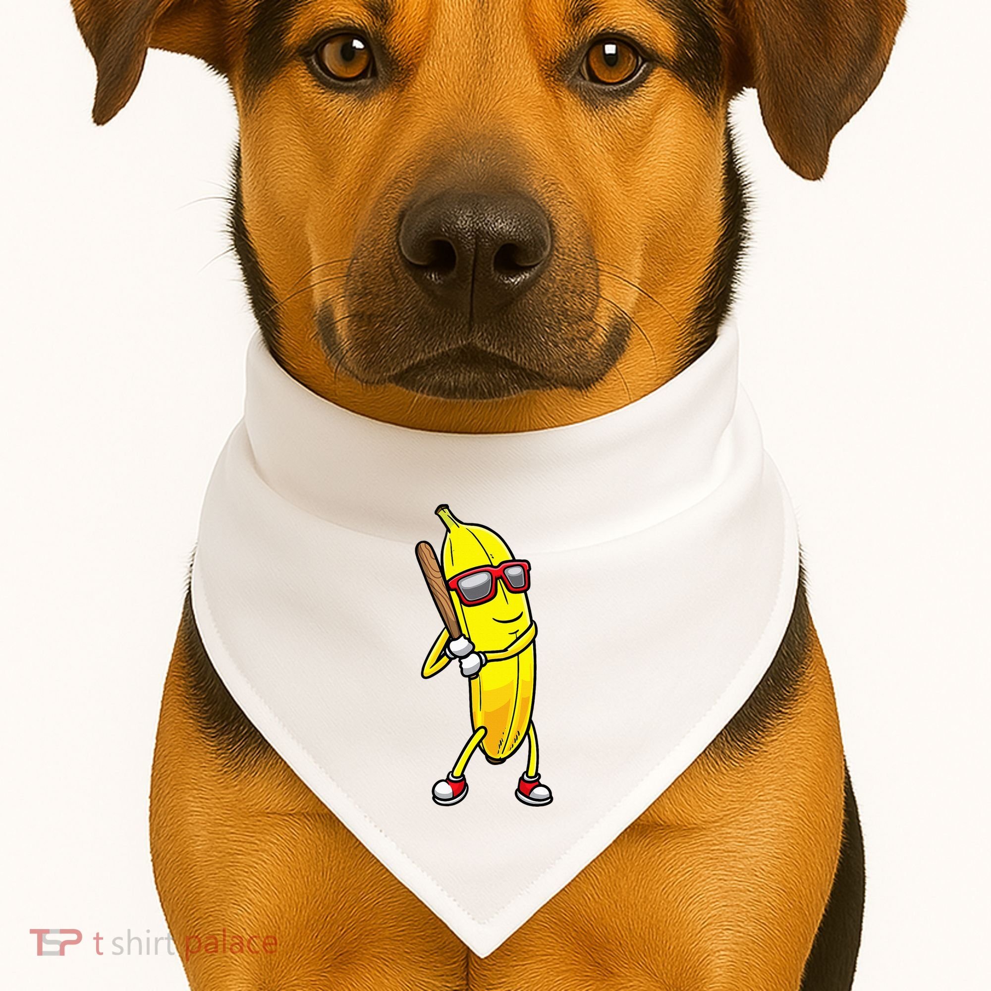 Banana Playing Baseball Fruit Lover USA-Made Doggie Bandana