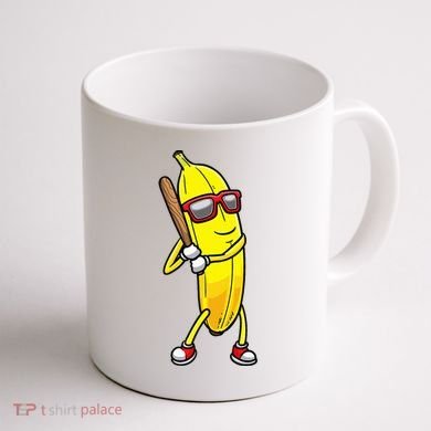 Banana Playing Baseball Fruit Lover Coffee Mug back