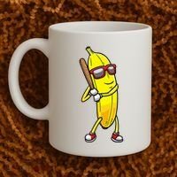 Banana Playing Baseball Fruit Lover Coffee Mug thumb 2