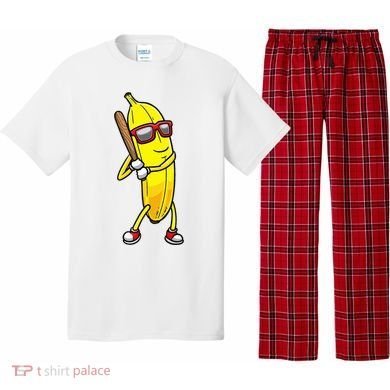 Banana Playing Baseball Fruit Lover Pajama Set