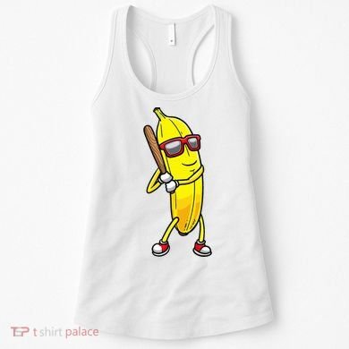 Banana Playing Baseball Fruit Lover Women's Tank Top
