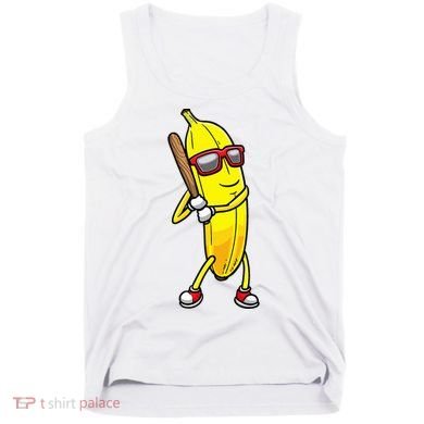 Banana Playing Baseball Fruit Lover Tank Top
