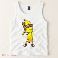 Banana Playing Baseball Fruit Lover Tank Top thumb 2