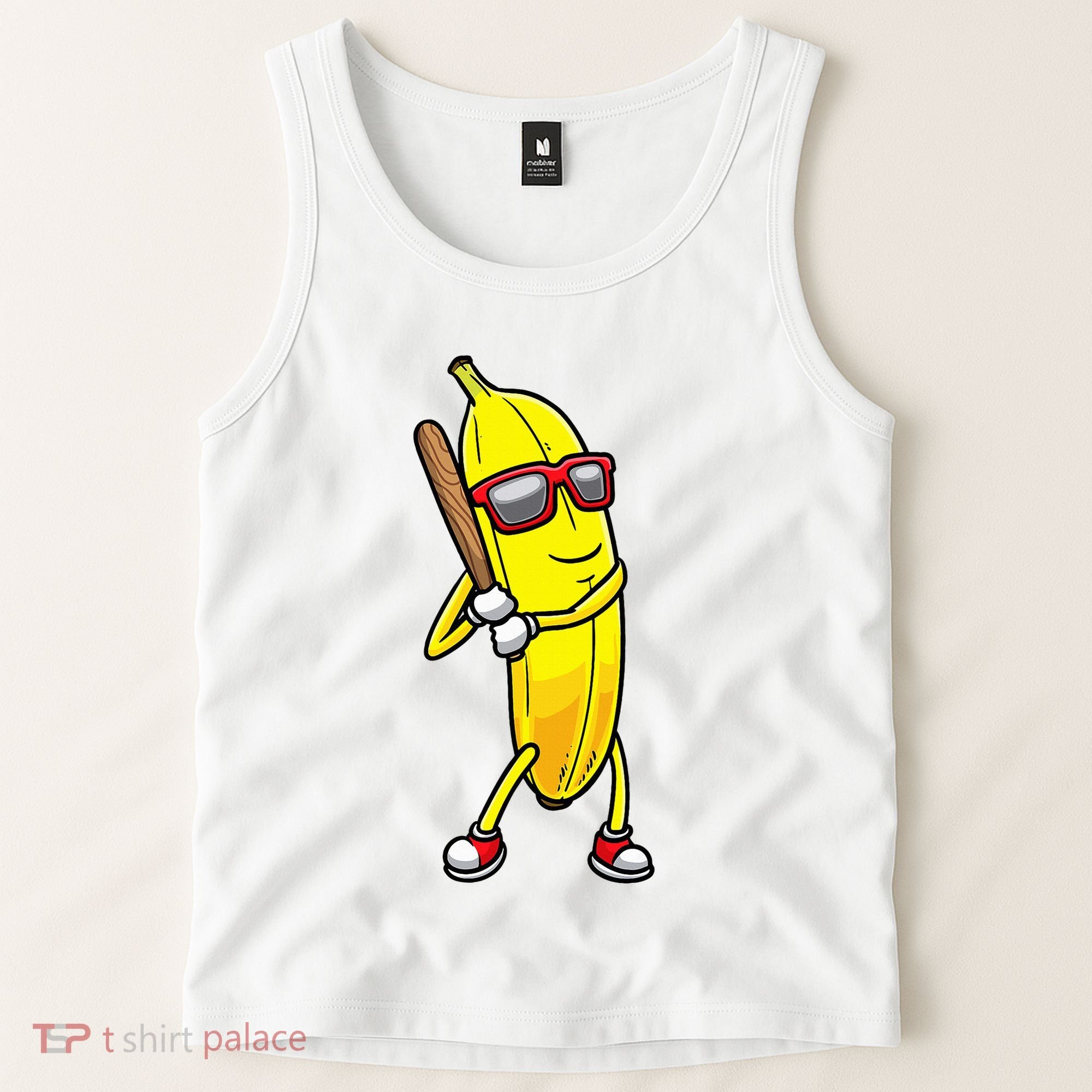 Banana Playing Baseball Fruit Lover Tank Top