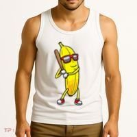 Banana Playing Baseball Fruit Lover Tank Top thumb 3