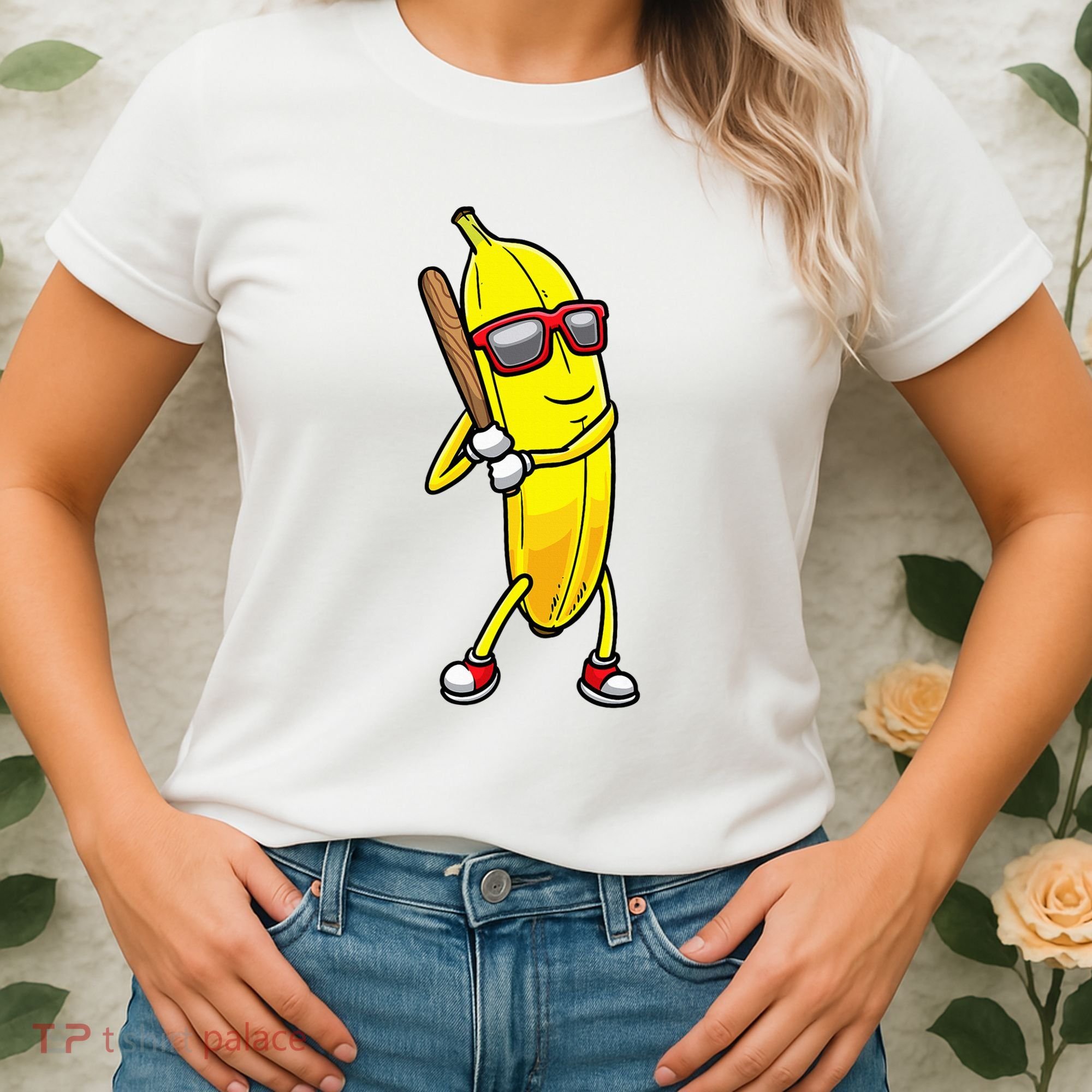 Banana Playing Baseball Fruit Lover Women's T-Shirt