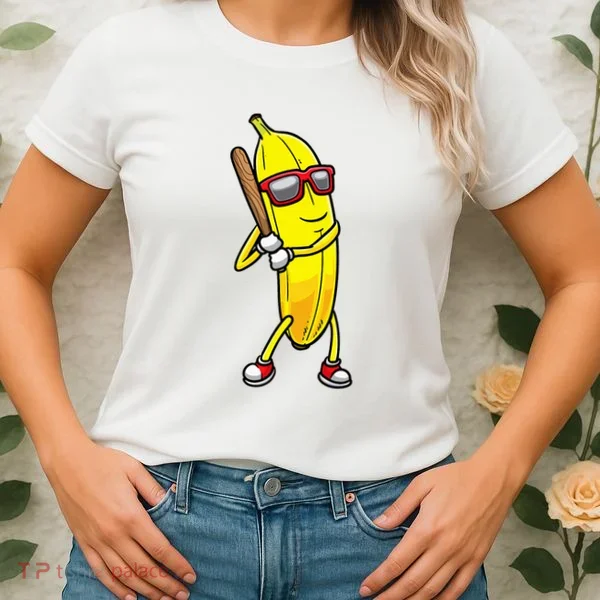 Banana Playing Baseball Fruit Lover Women's T-Shirt