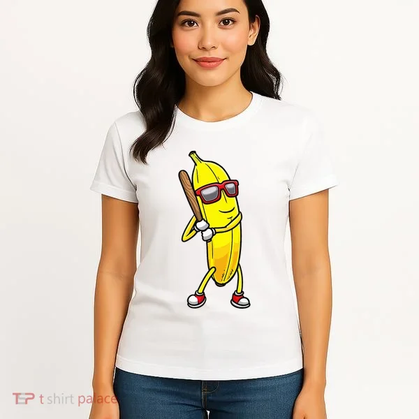 Banana Playing Baseball Fruit Lover Women's T-Shirt
