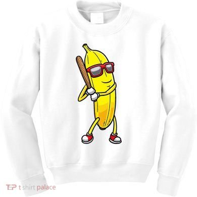 Banana Playing Baseball Fruit Lover Kids Sweatshirt