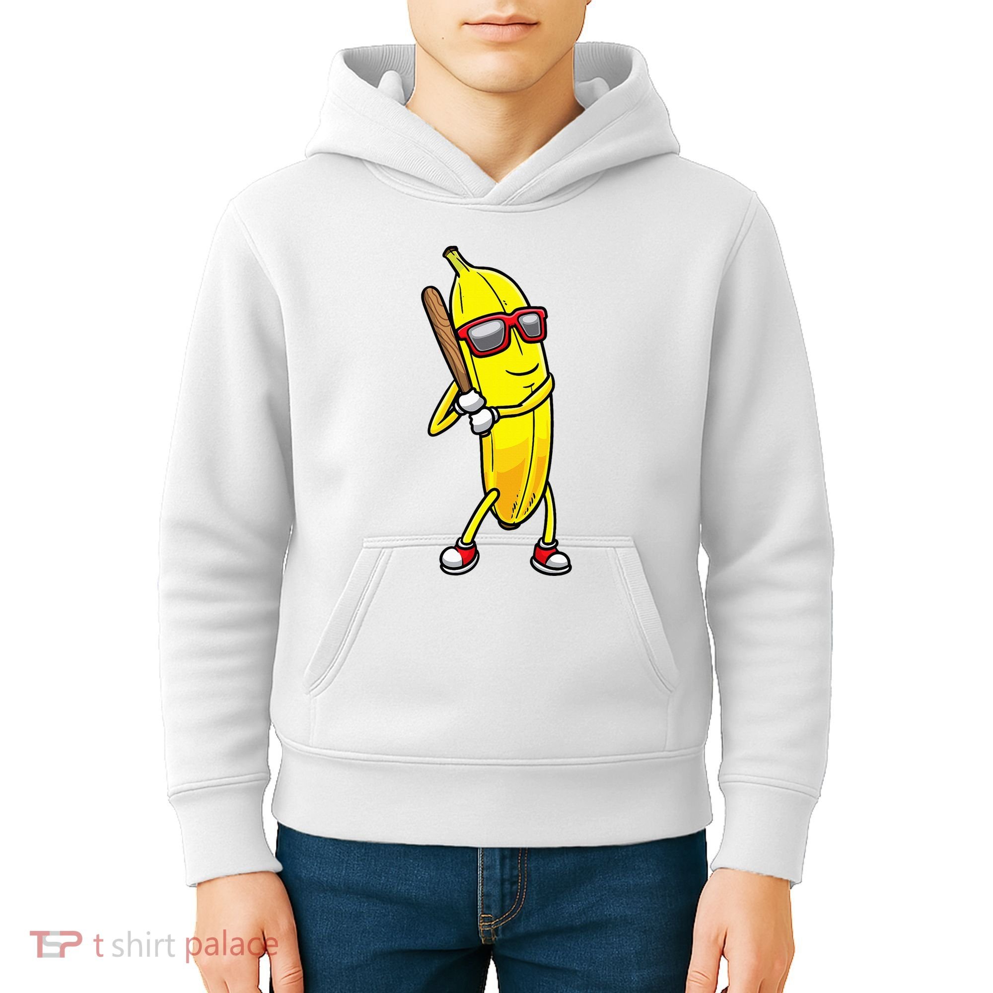 Banana Playing Baseball Fruit Lover Kids Hoodie