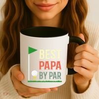 Best Papa By Par Funny Fathers Day Birthday Golfer Dad Gift Cool Gift Coffee Mug thumb 3