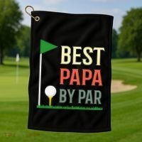 Best Papa By Par Funny Fathers Day Birthday Golfer Dad Gift Cool Gift Golf Towel thumb 1