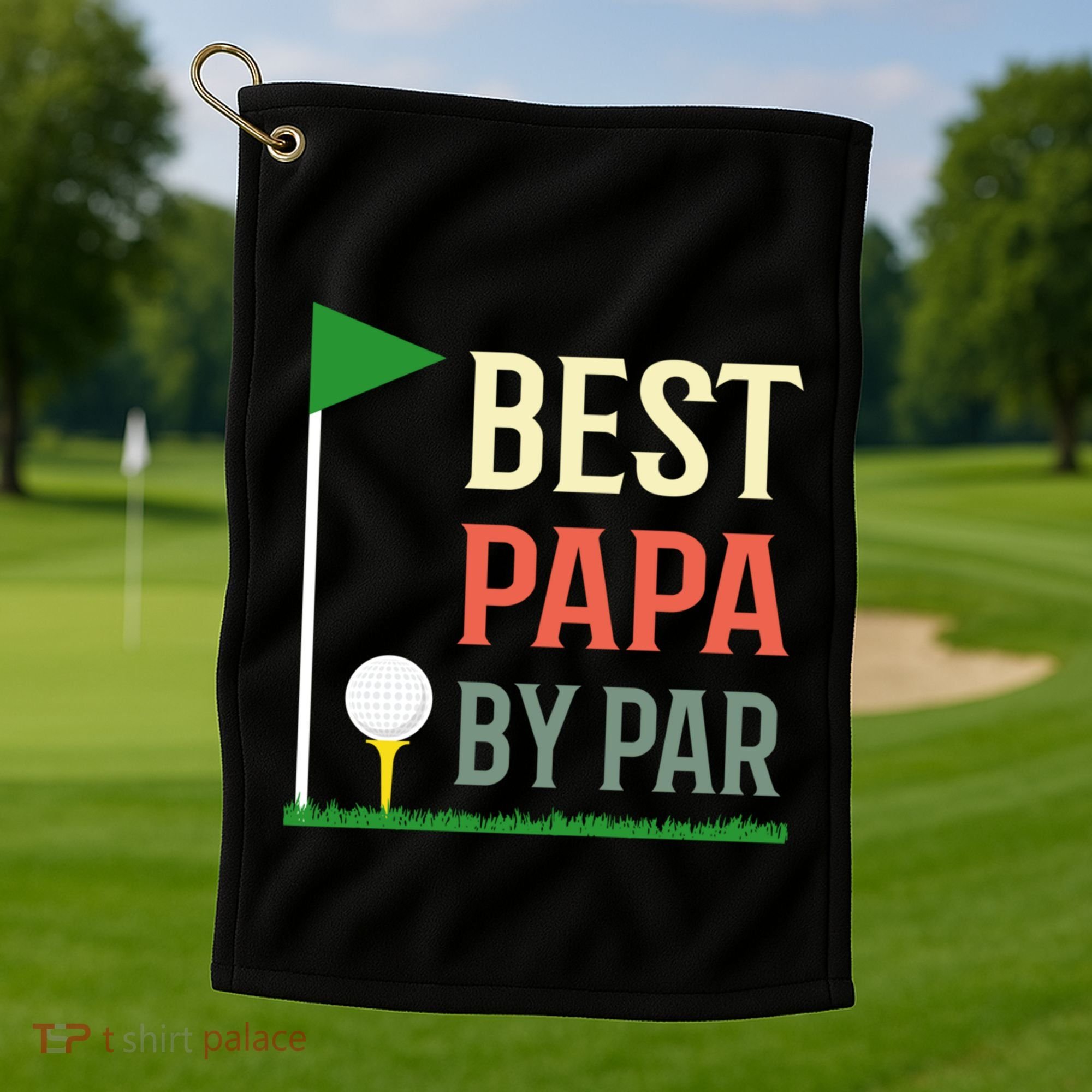 Best Papa By Par Funny Fathers Day Birthday Golfer Dad Gift Cool Gift Golf Towel