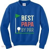 Best Papa By Par Funny Fathers Day Birthday Golfer Dad Gift Cool Gift Kids Sweatshirt thumb 0