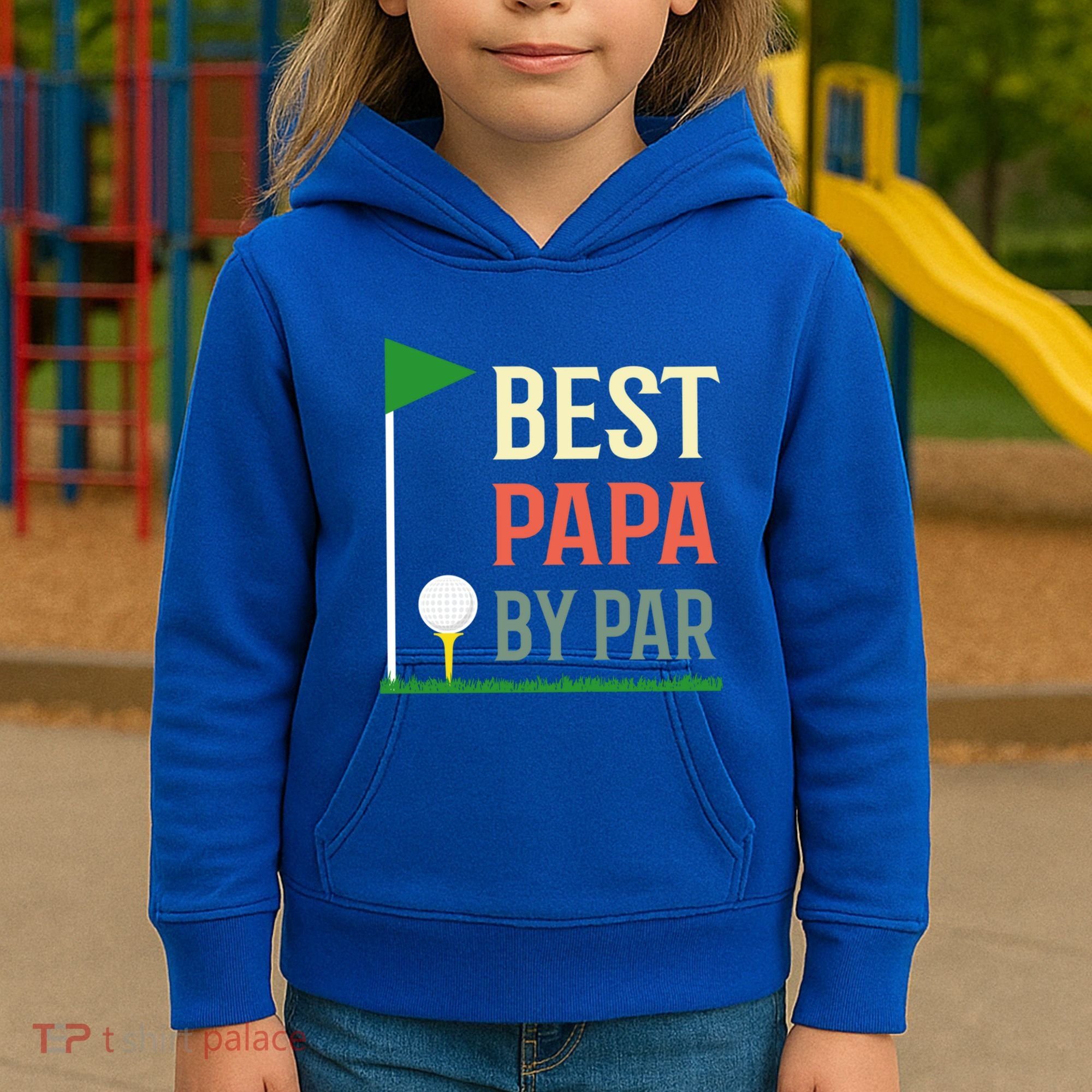 Best Papa By Par Funny Fathers Day Birthday Golfer Dad Gift Cool Gift Kids Hoodie