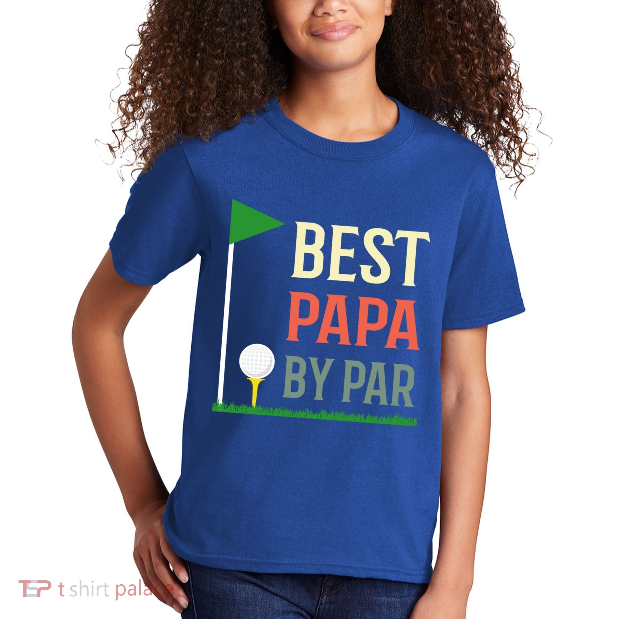 Best Papa By Par Funny Fathers Day Birthday Golfer Dad Gift Cool Gift Kids T-Shirt